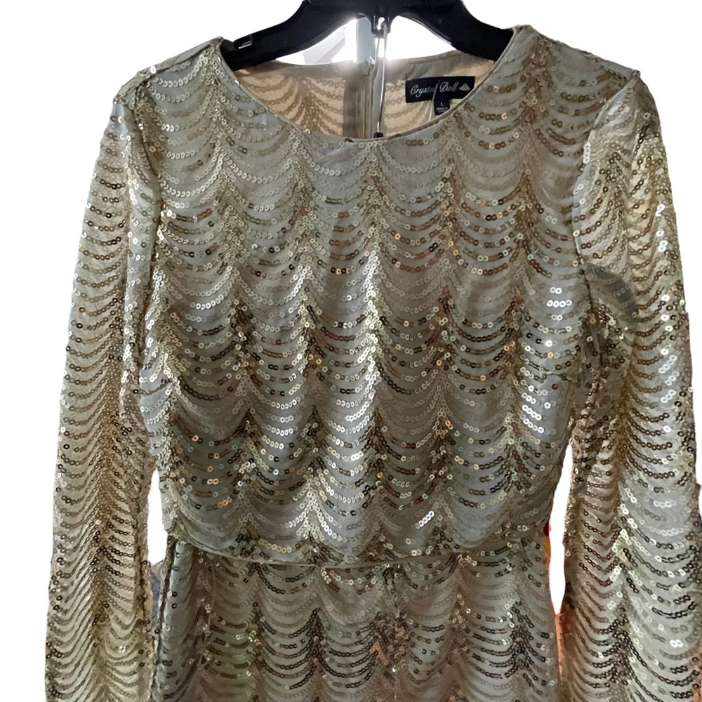 Crystal Doll size Large Juniors' Sequin-Pattern Top & Skirt NWOT - Picture 2 of 11